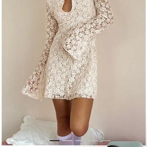 Elegant Cream Lace Dress